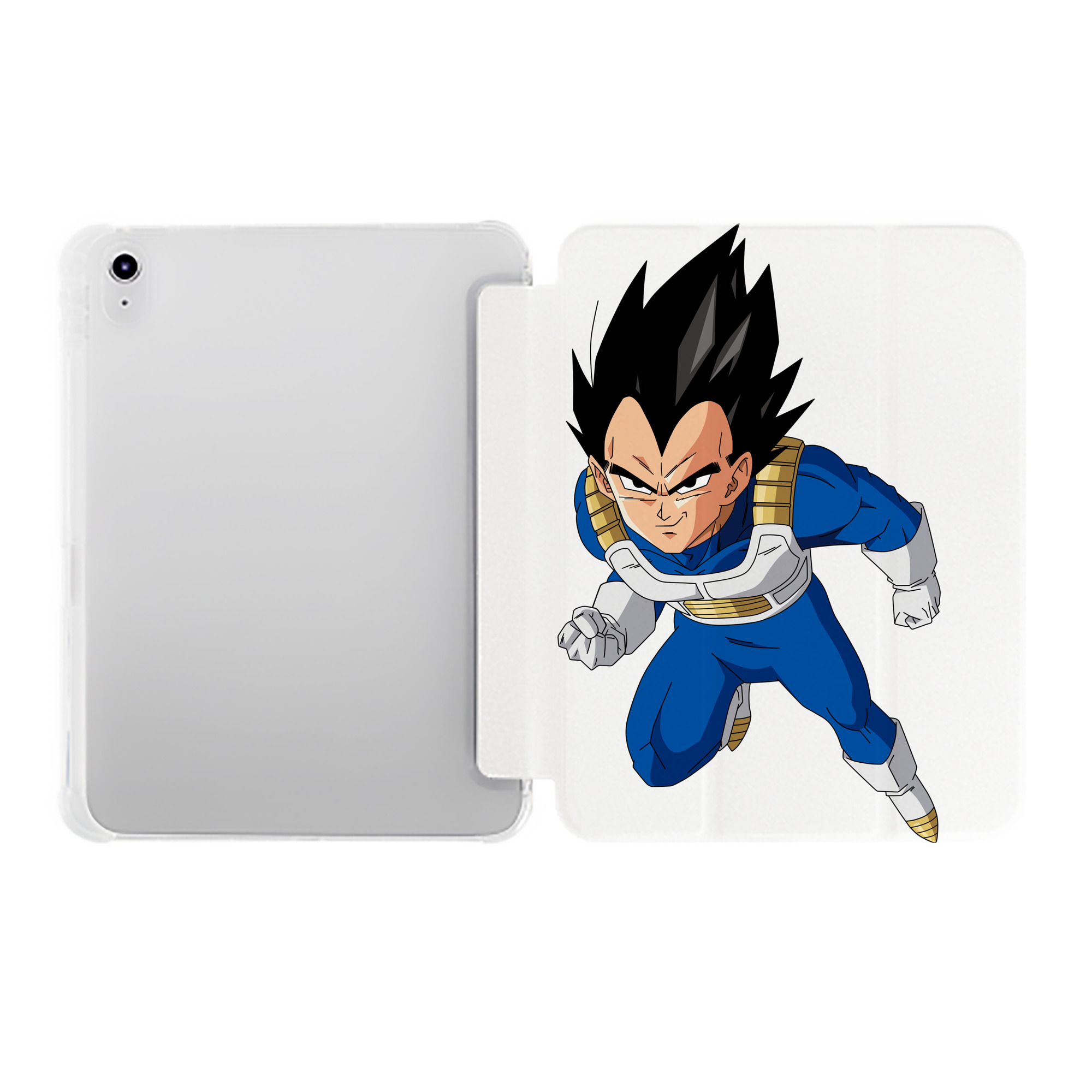 （画像用） ドラゴンボール ベジータ四世（Bejīta Yonsei）DRAGON BALL Vegeta IV IPad ケース ペン収納付き 三つ折りスタンド PUレザー×シリコン 対応機種9.5/10.5/10.9インチ